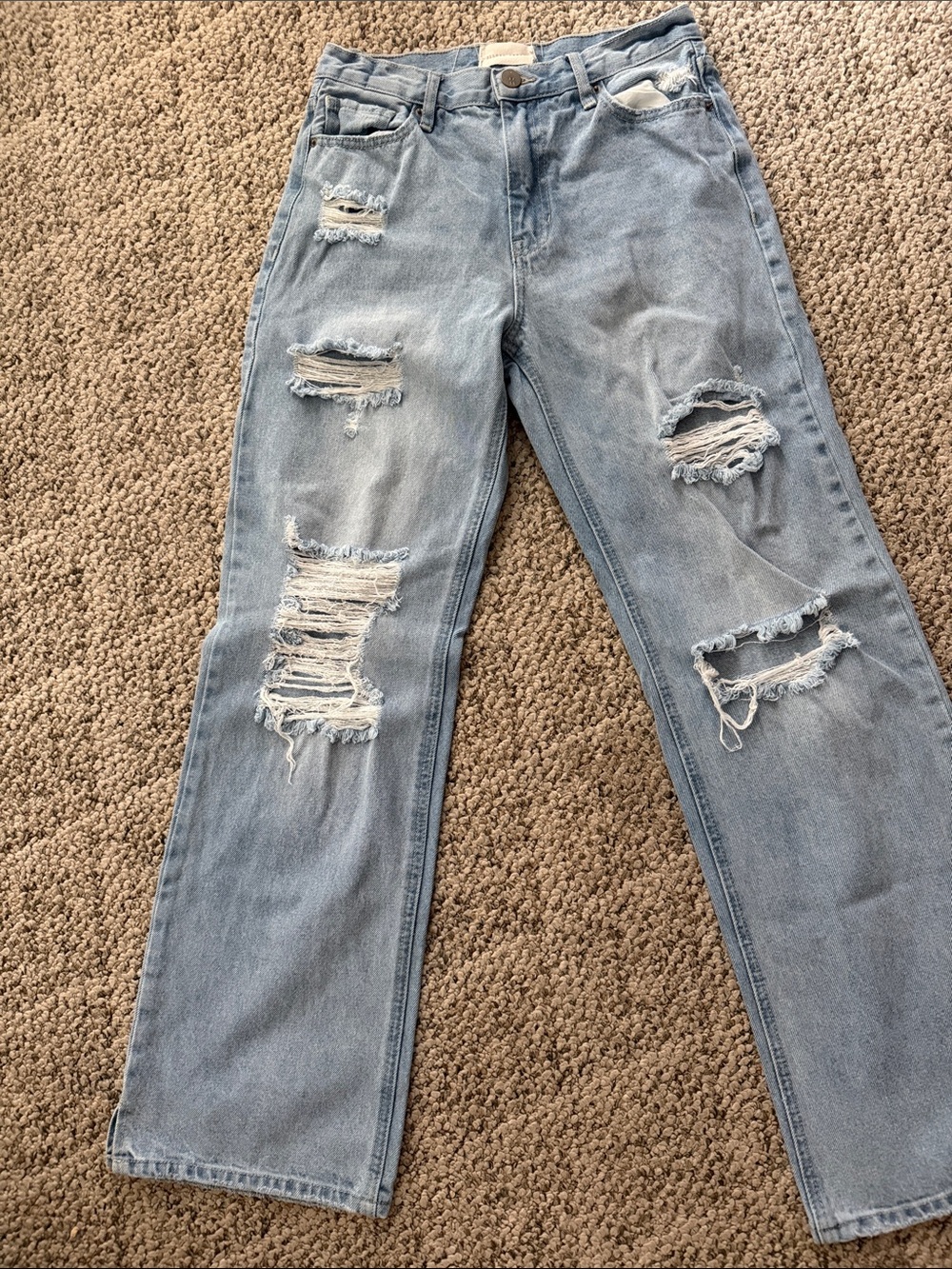 Light Blue Distressed Women's Jeans